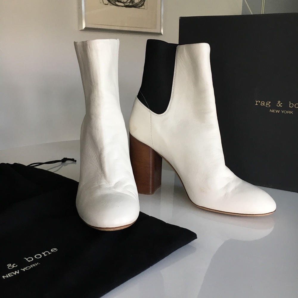 Rag & Bone white Agnes ankle boot 8.5